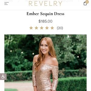 COPY - Revelry Light Gold off the shoulder sequin…